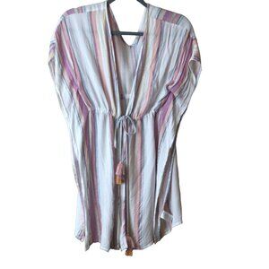 Altar'd State Swim Cover Up Size Small Drawstring Tassel Pastel Metallic Poolsid